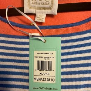 Sail to Stable Coral and Blue Striped Dress